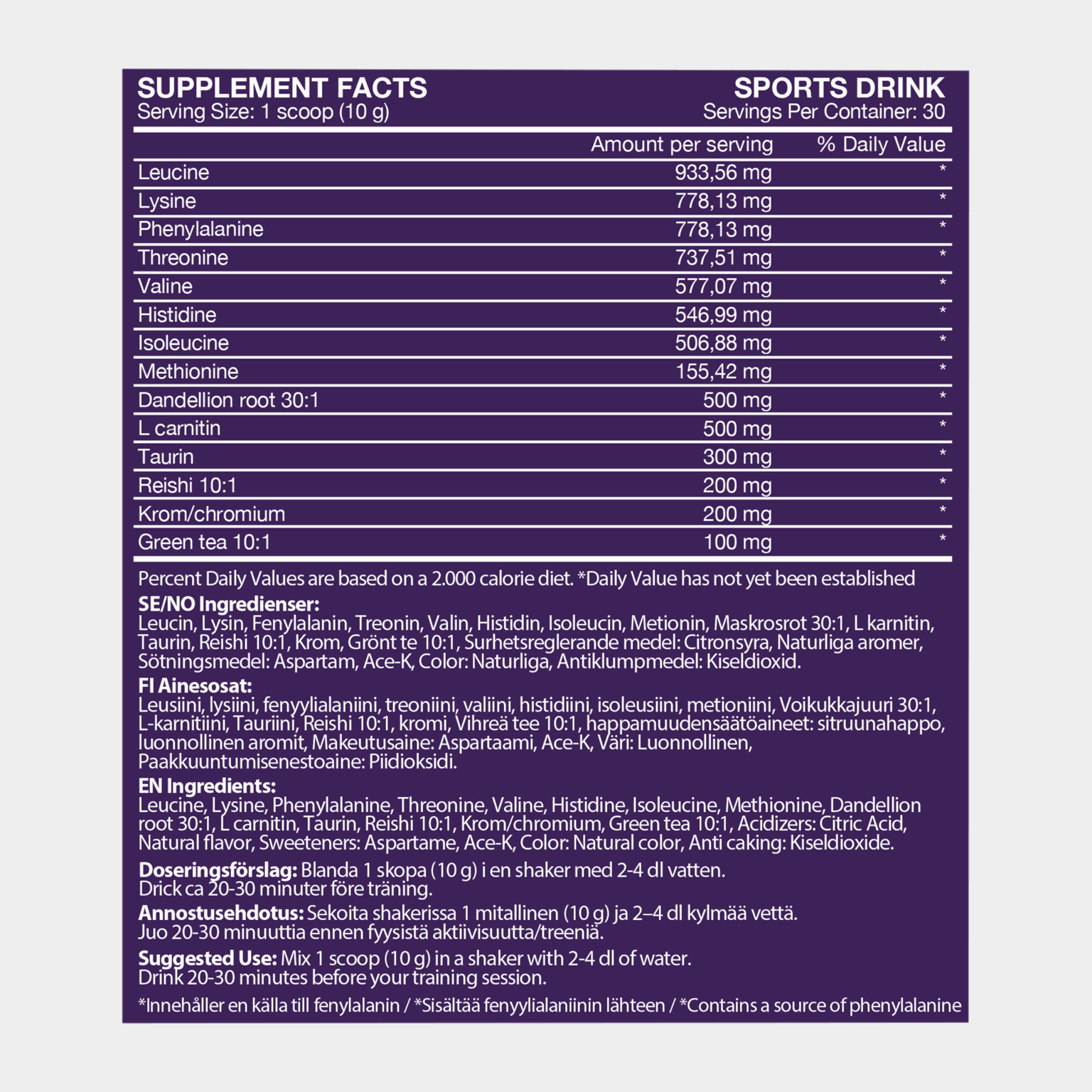 Purple Burn EAA (Purple Punch (300g), aminosyror - full image 2