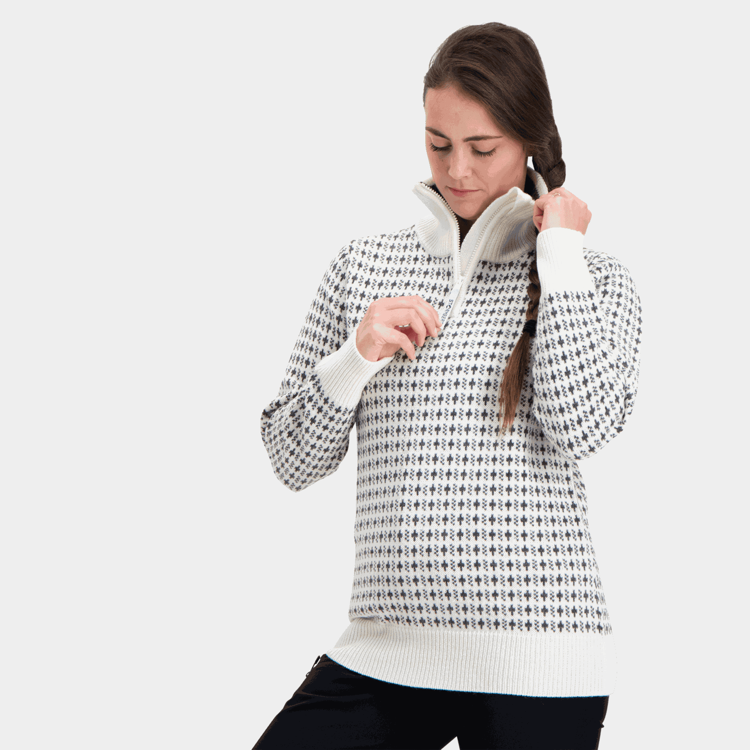 Nordishavet Wool Zip Sweater, ulltröja, dam - full image 1