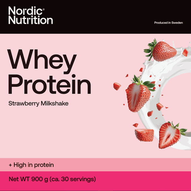Whey Protein - Strawberry 900 g, proteinpulver - Vassle