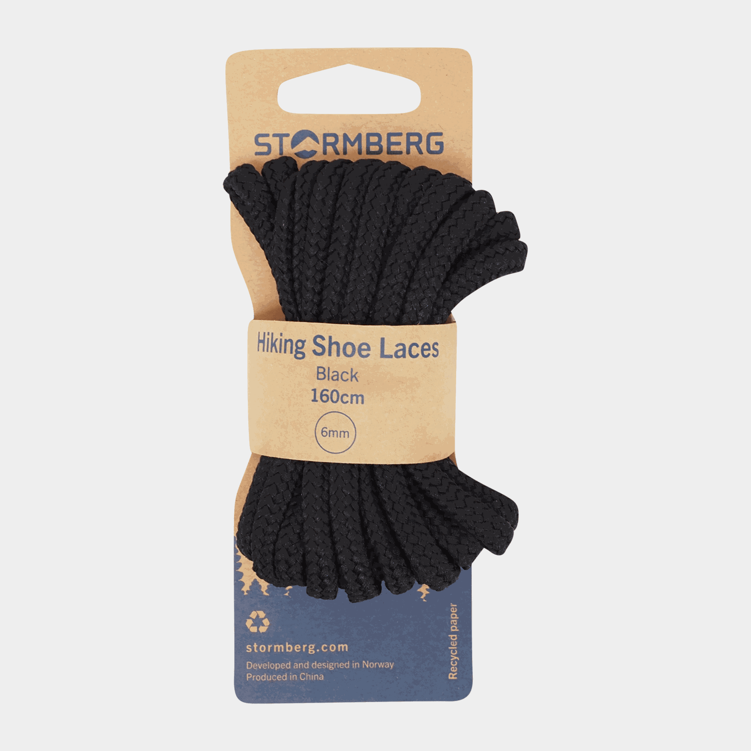 Hiking Shoe Laces Black 160cm, skosnören - full image 1