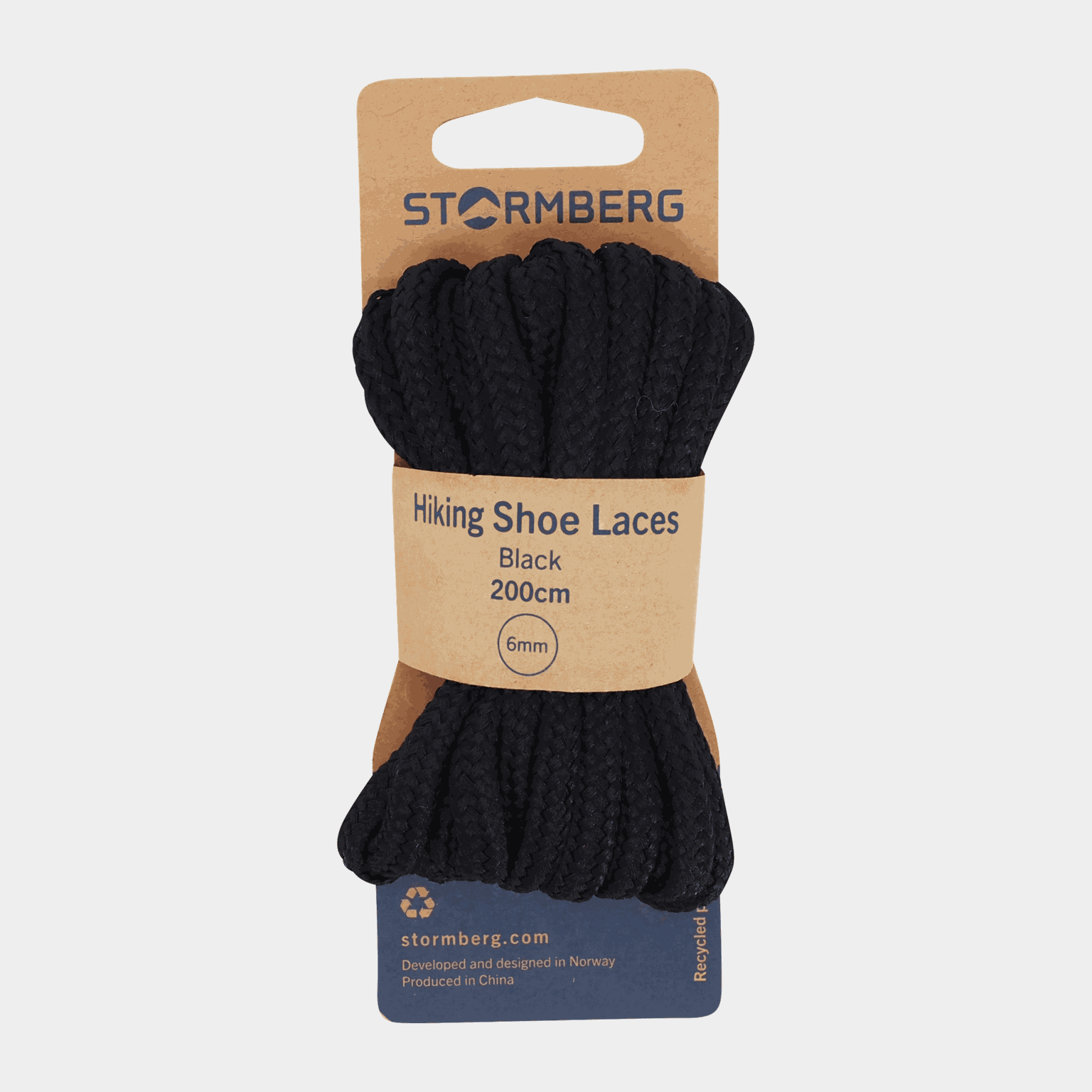 Hiking Shoe Laces Black 200cm, skosnören - full image 1