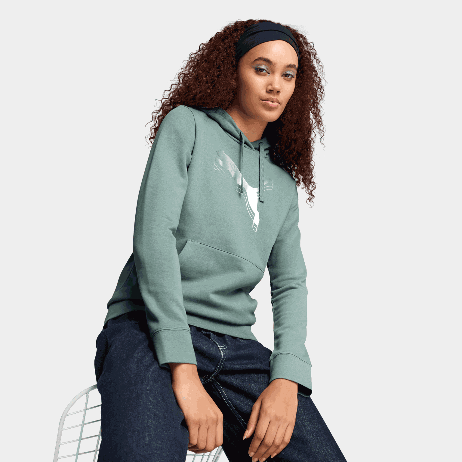 ESS Metallic Hoodie huvtröja, dam - full image 1