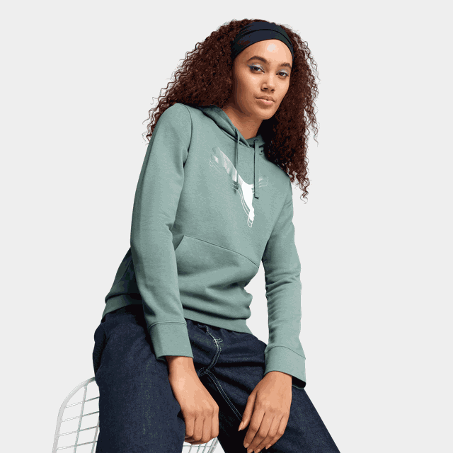 ESS Metallic Hoodie huvtröja, dam - Fritidströjor