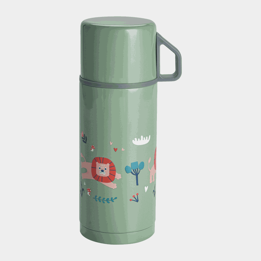 350ML Thermos NEW green lion, termos - full image 1
