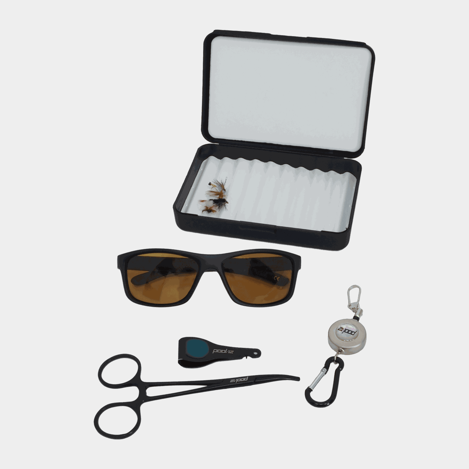 Startpaket med Flugask+flugor+Pin-on-Reel+Pea - Verktyg & Utrustning