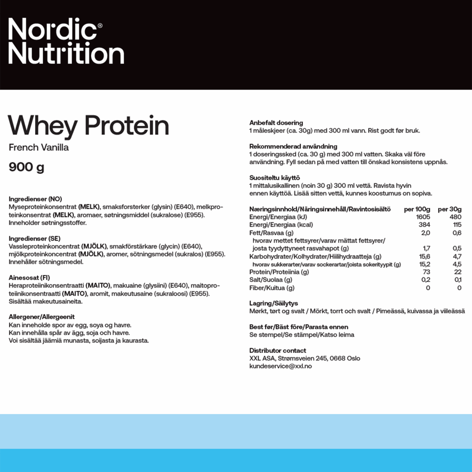 Whey Protein - Vanilla 900 g, proteinpulver - full image 3