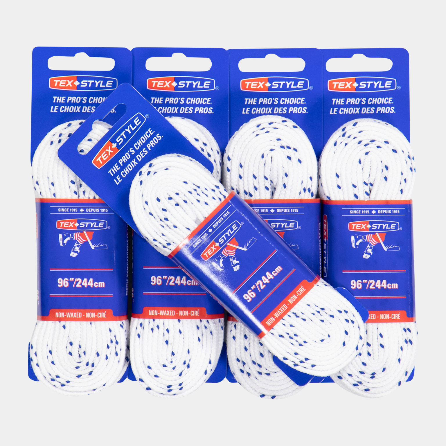 unwaxed XL 244 cm white 24 pack, ovaxade hockeyskosnören - full image 2