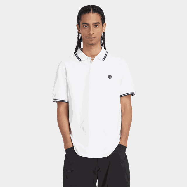 Tipped Pique Short Slee, pikétröja, herr - Pikeér