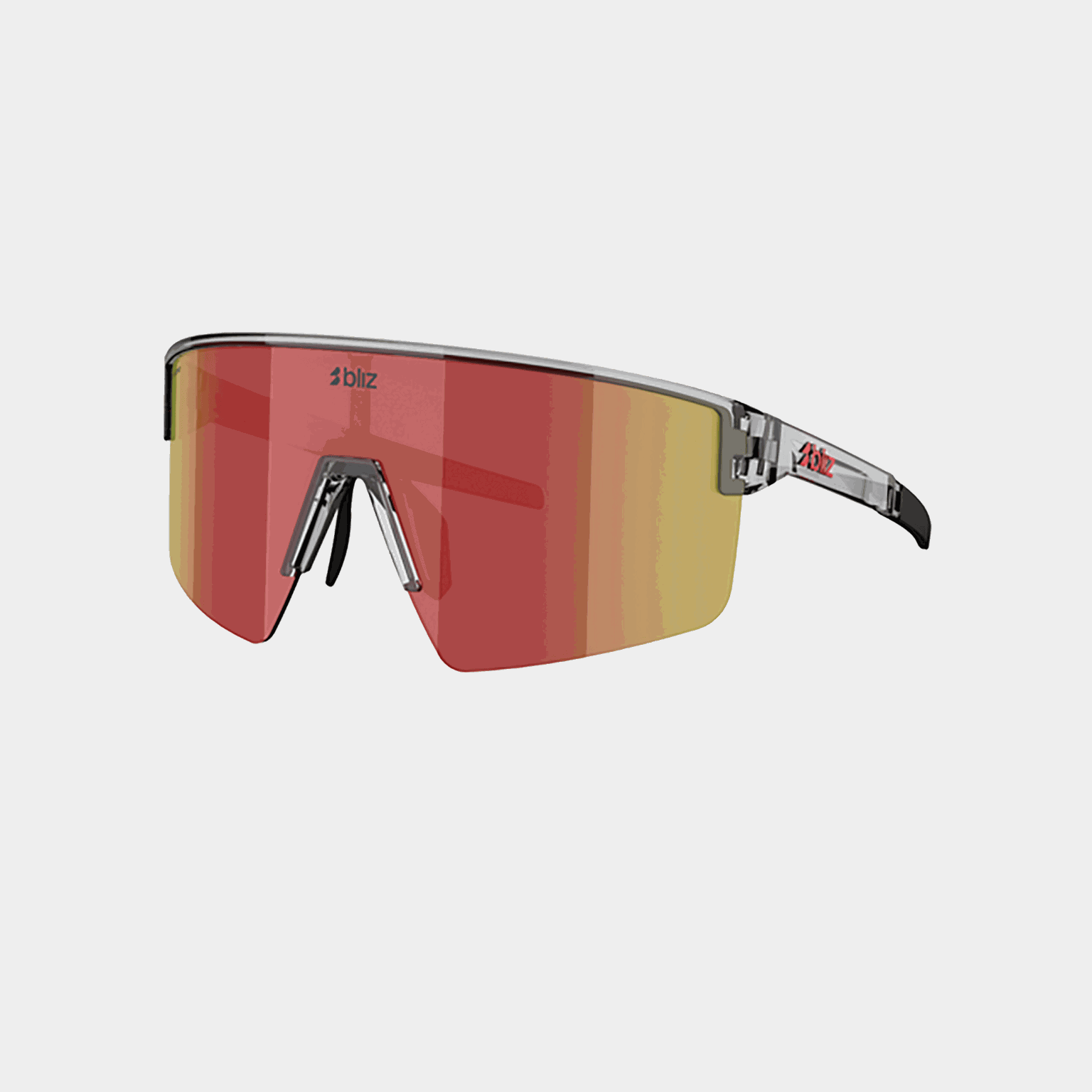 P004 Transparent Dark Grey Red Lens, sportglasögon, unisex - full image 1