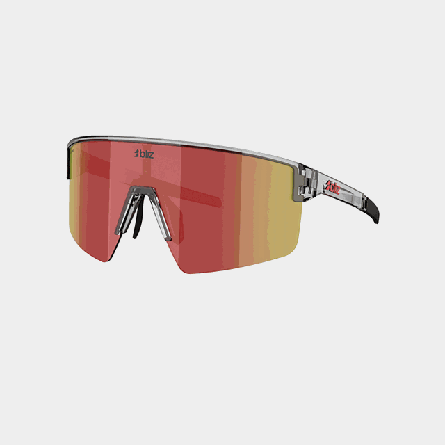P004 Transparent Dark Grey Red Lens, sportglasögon, unisex - Sportglasögon
