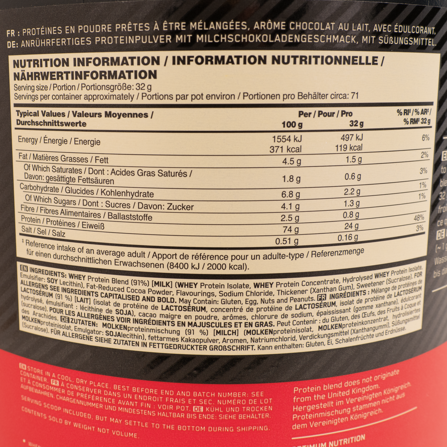 100 % Vassle Gold Standard 2270 g, proteinpulver - full image 4