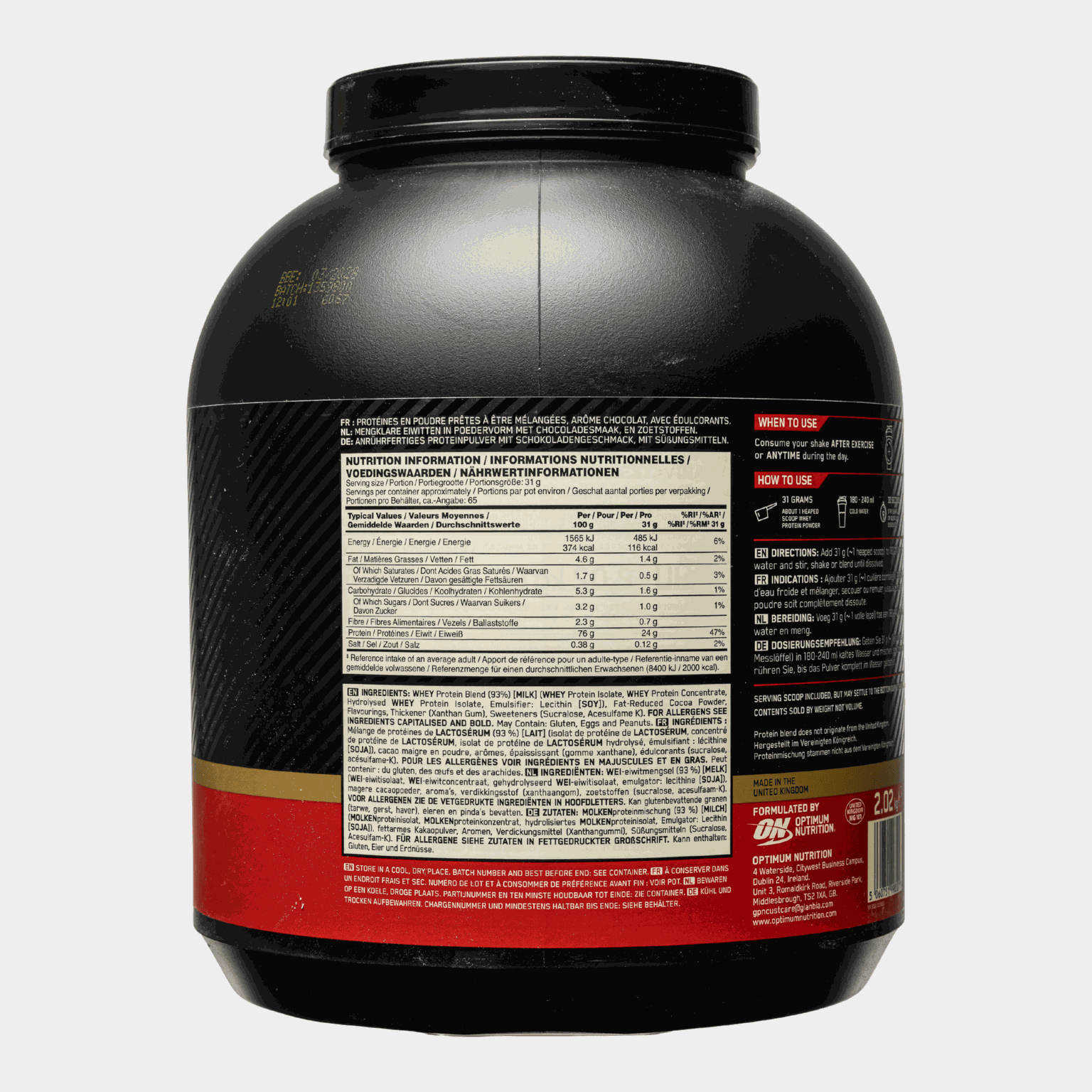 Gold Standard 100% Double Rich Chocolate 2kg, proteinpulver - full image 2