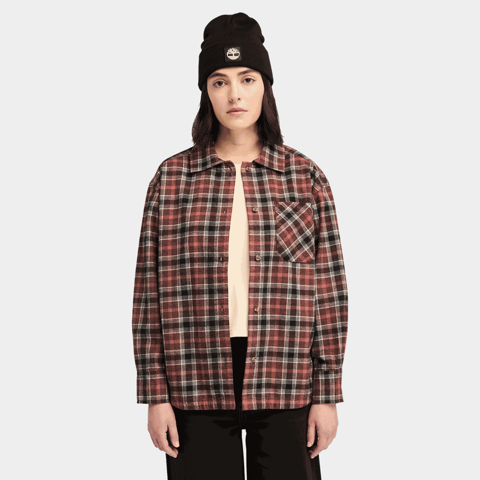 Plaid Flannel Overshirt, jacka, dam - full image 2