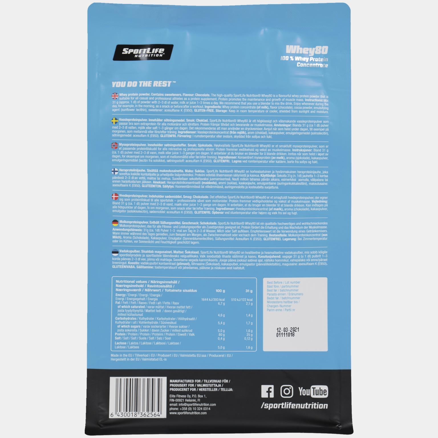 Whey80 500 g, proteinpulver - full image 3