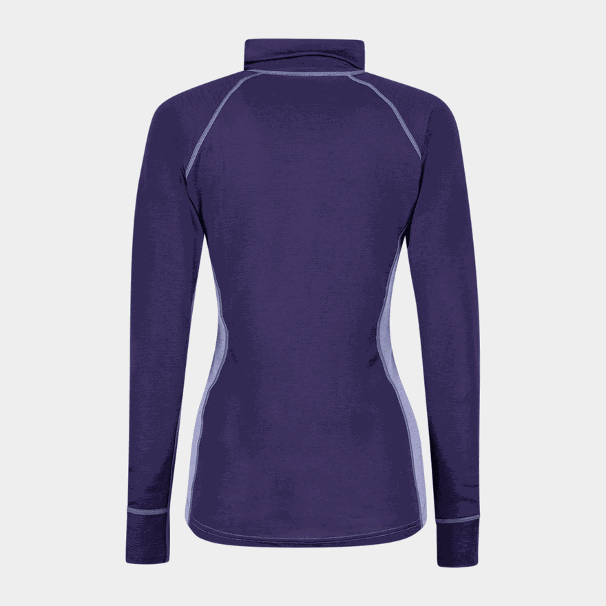 Laajias Merino Wool Polo Zip, ullunderställ, dam - full image 3