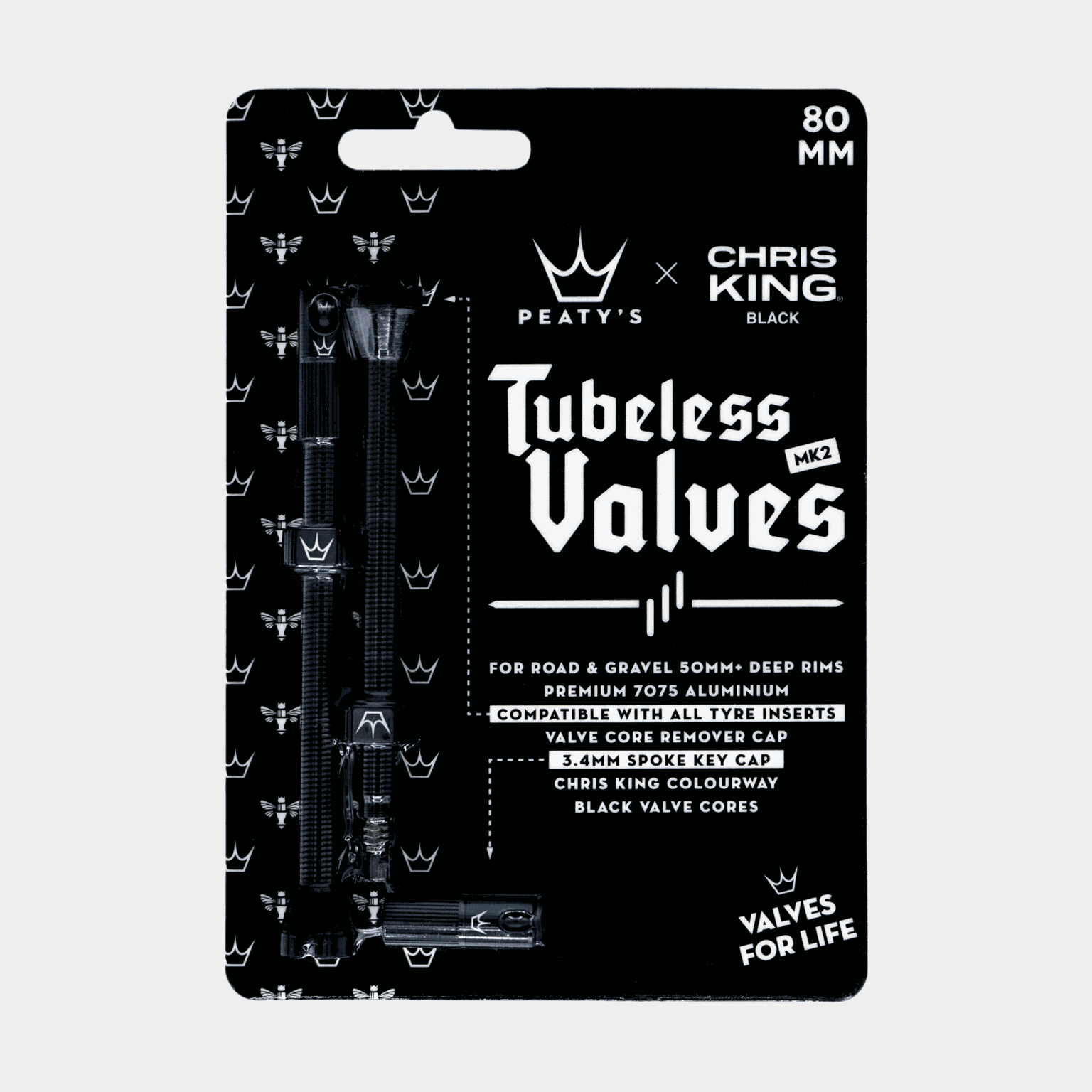 x Chris King Valves 80 mm (par), cykelventil - full image 2