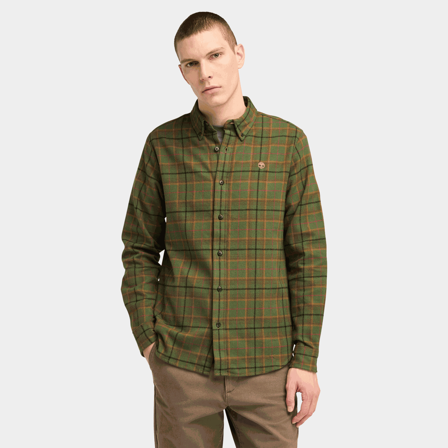 Midweight Flannel Check, flanellskjorta - Skjortor