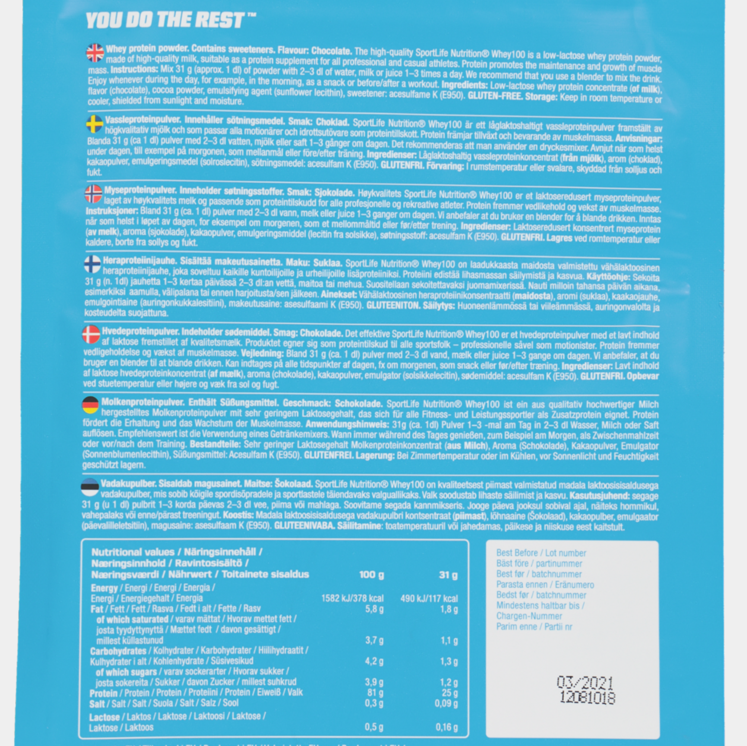 Whey100 500 g, proteinpulver - full image 1