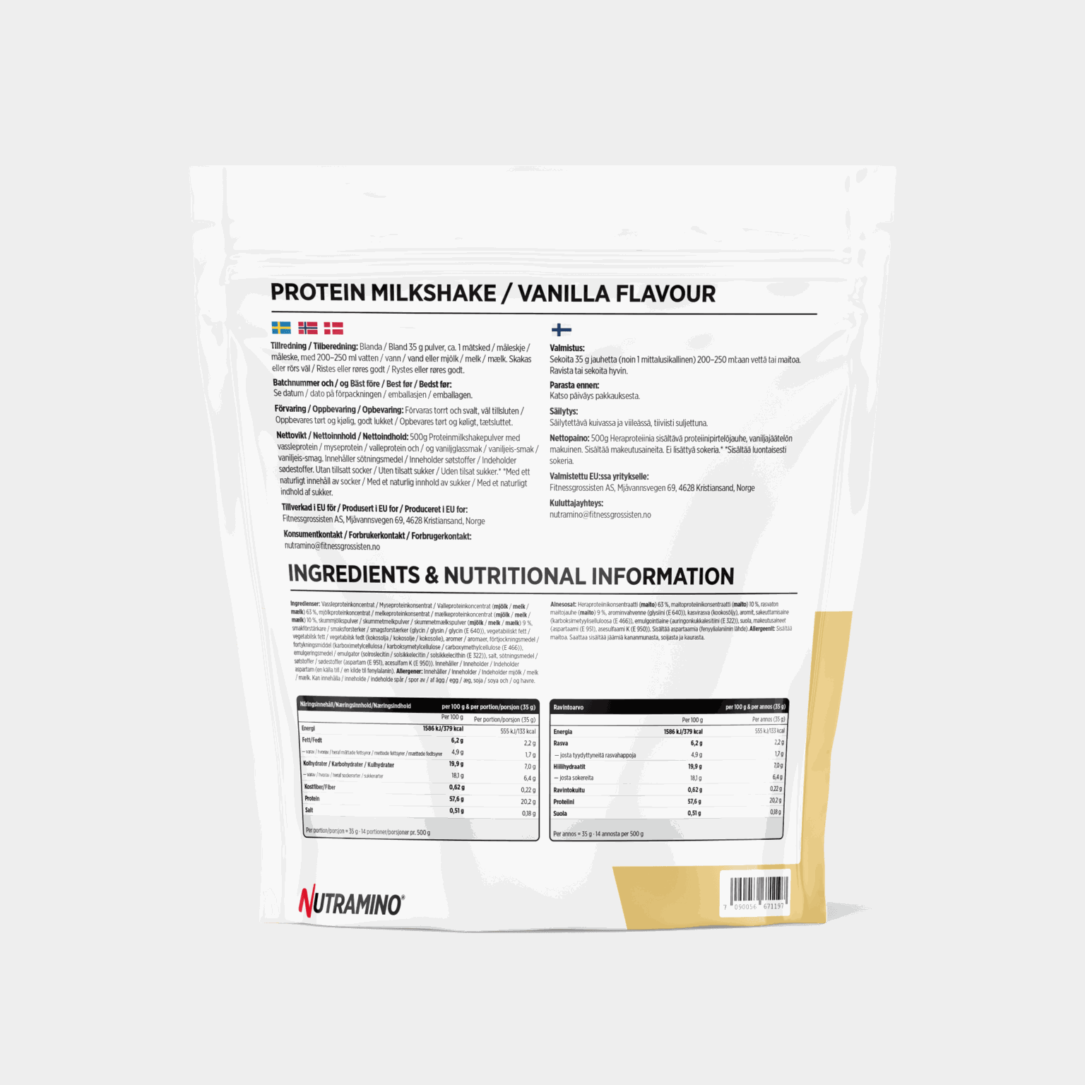Nutrami Protein 500g, proteinmilkshake - full image 2