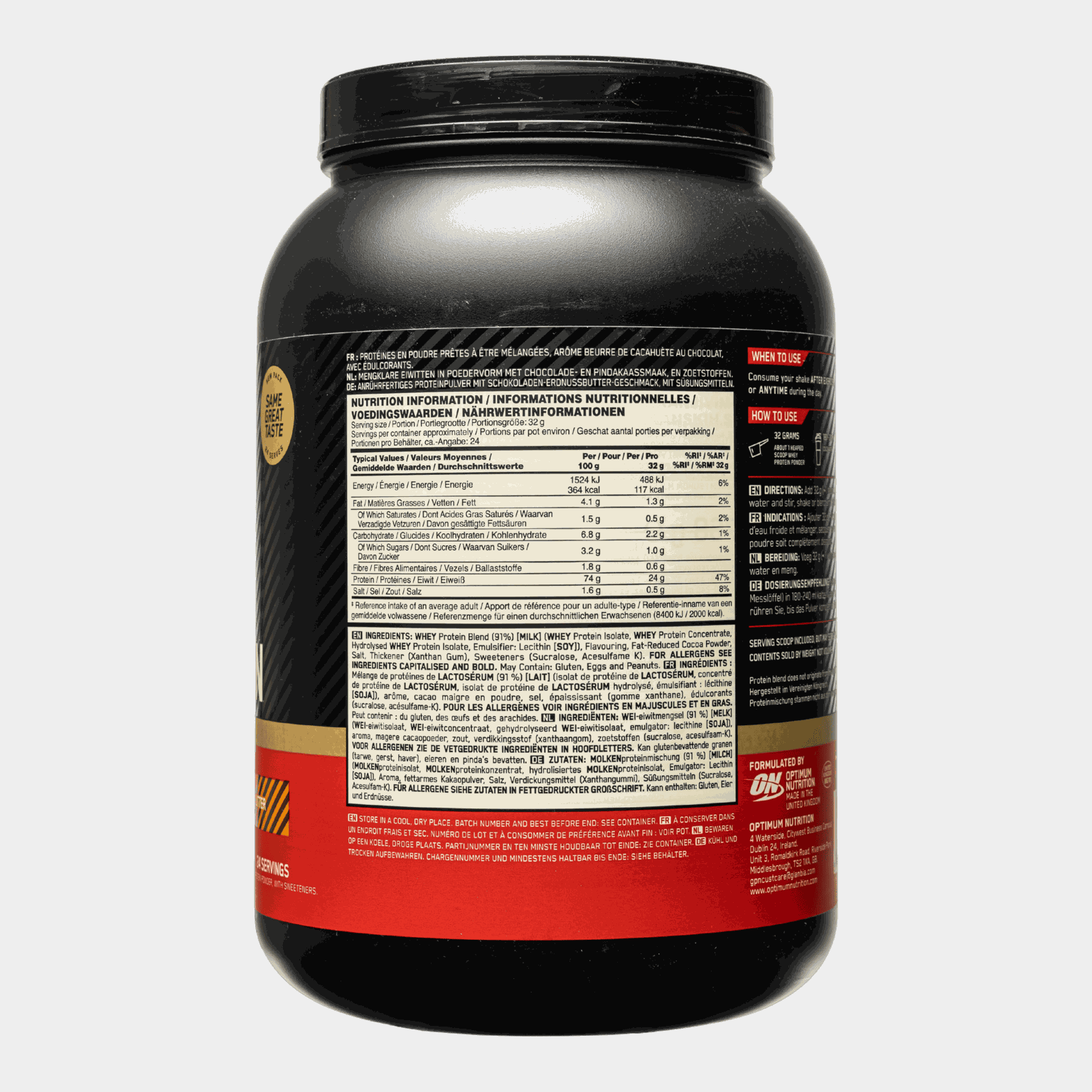 Gold Standard 100% Chocolate Peanut Butter 768g, proteinpulver - full image 2