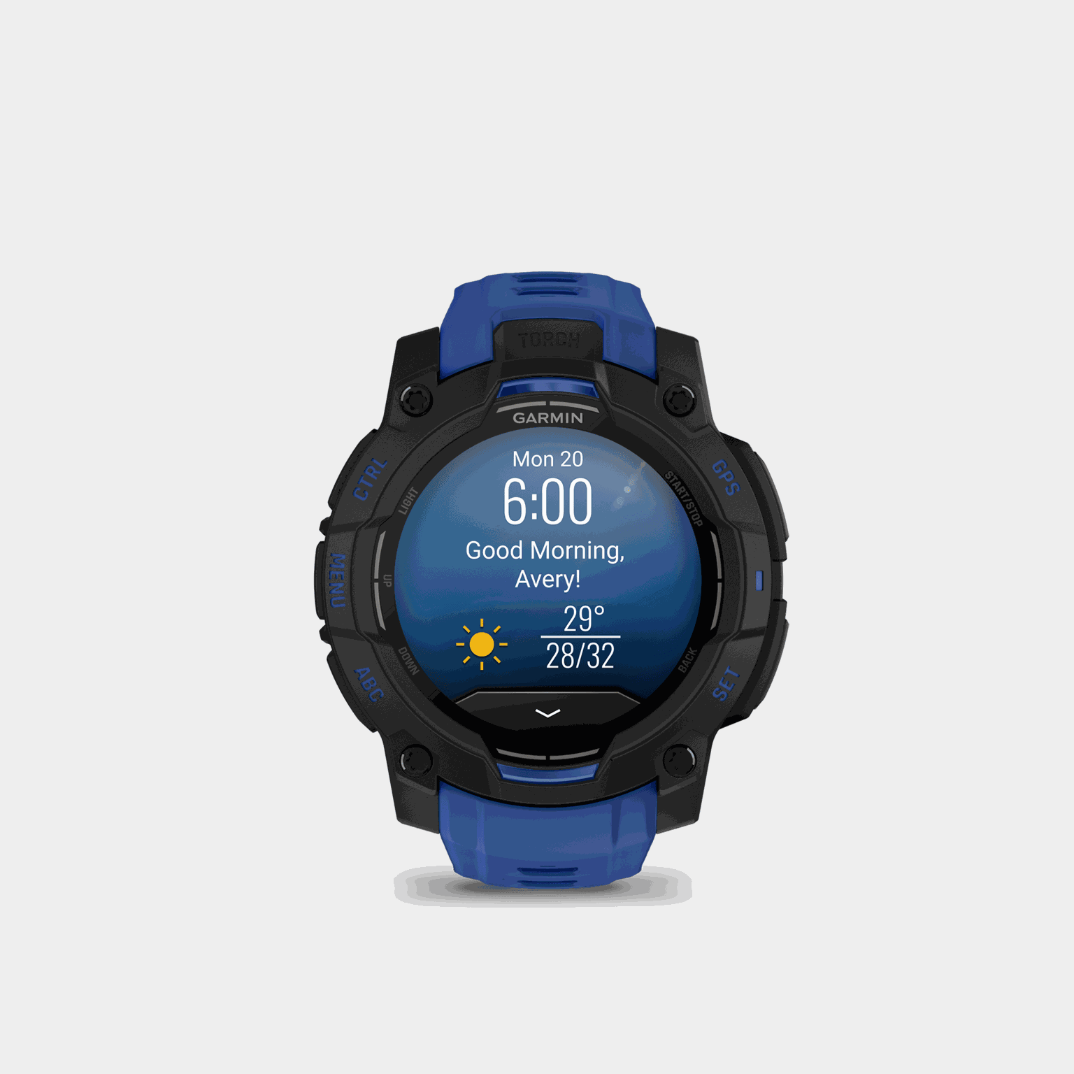 Instinct 3 LTD, 45mm, AMOLED, Black w/ Blue Strap, multisportklocka, smartklocka - full image 1