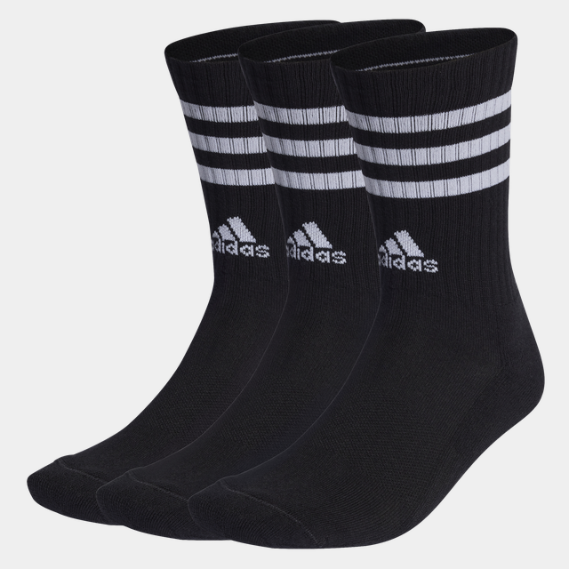 3-Stripes Cushioned Crew Socks 3 Pairs, tennisstrumpor - Bomullsstrumpor