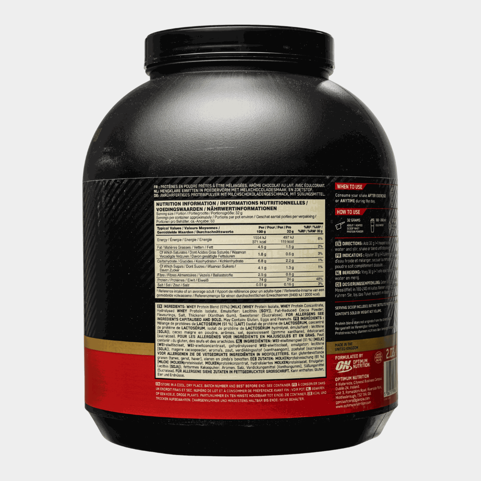 Gold Standard 100% Extreme Milk Chocolate 2kg, proteinpulver - full image 2