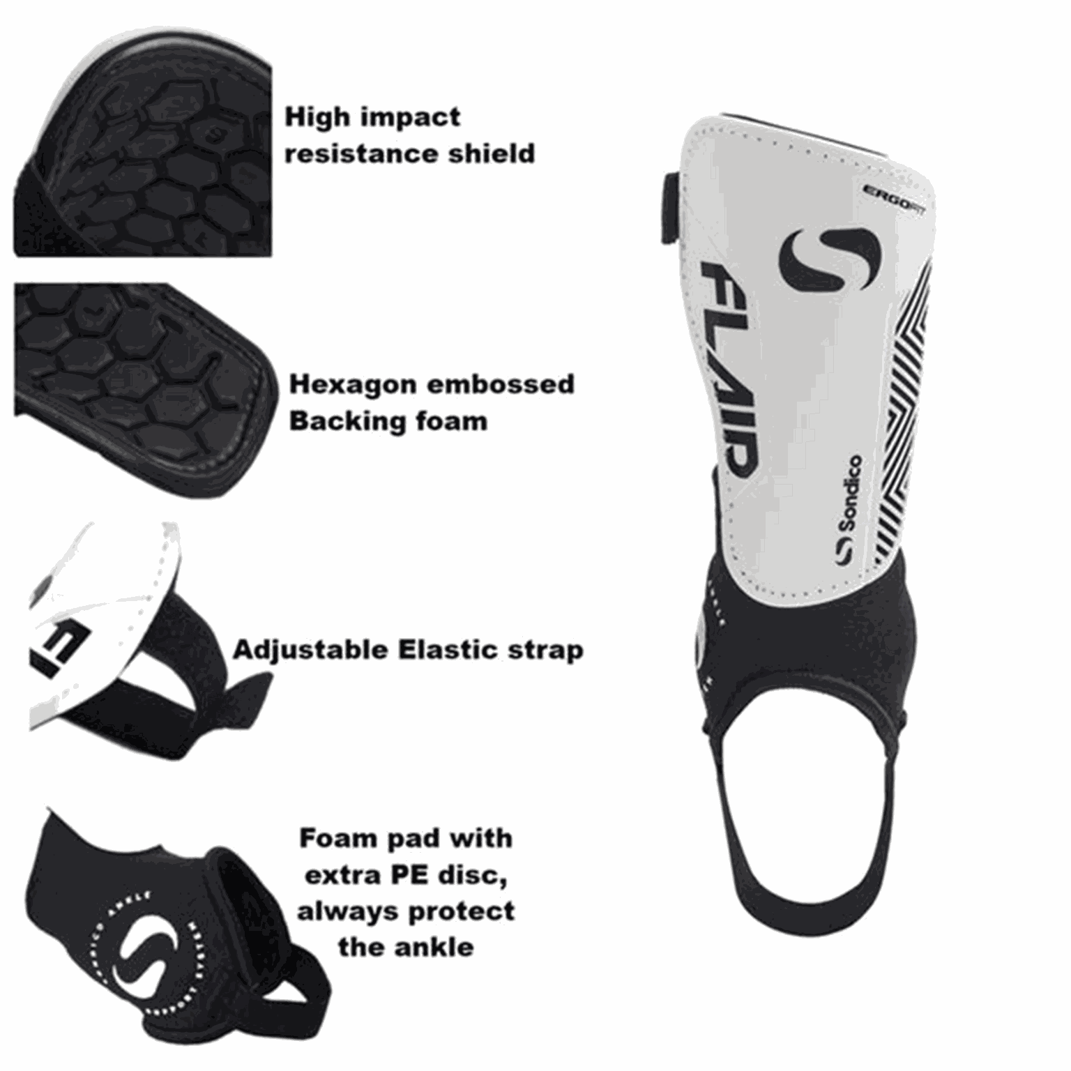 Flair Ankle Shin Guards, benskydd, barn - full image 2