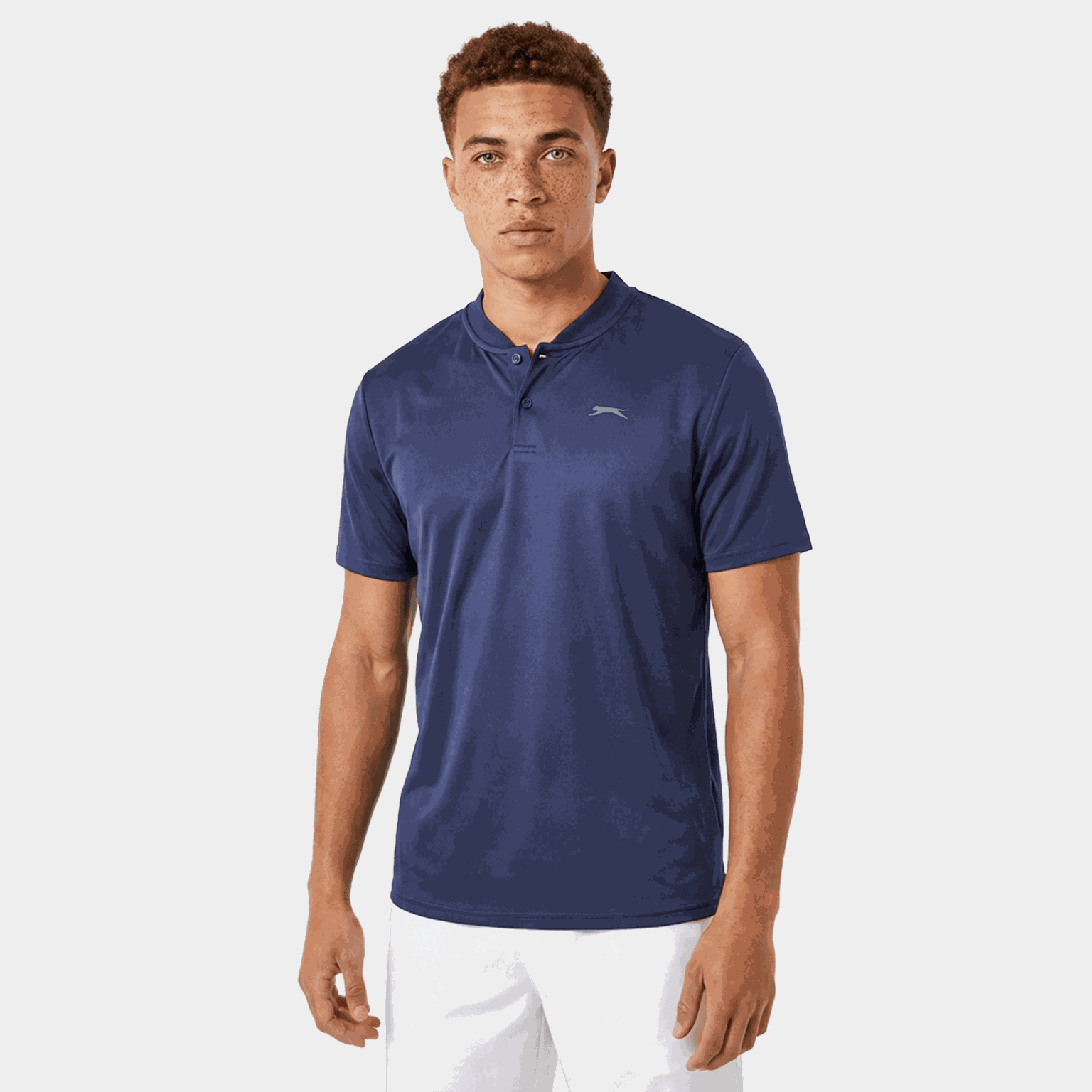 Collarless Polo Shirt Mens, pikétröja, herr - full image 1