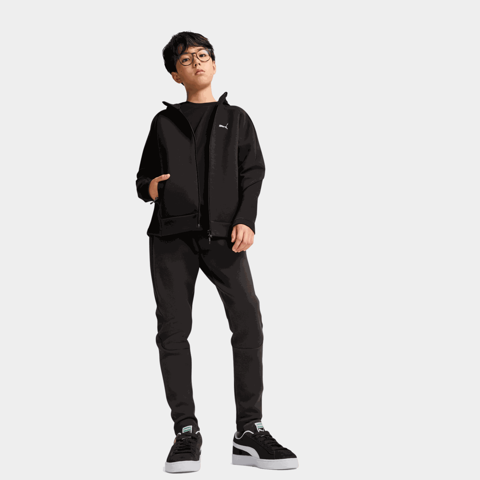 EVOSTRIPE Full-Zip Hoodie DK B, huvjacka, junior - full image 2