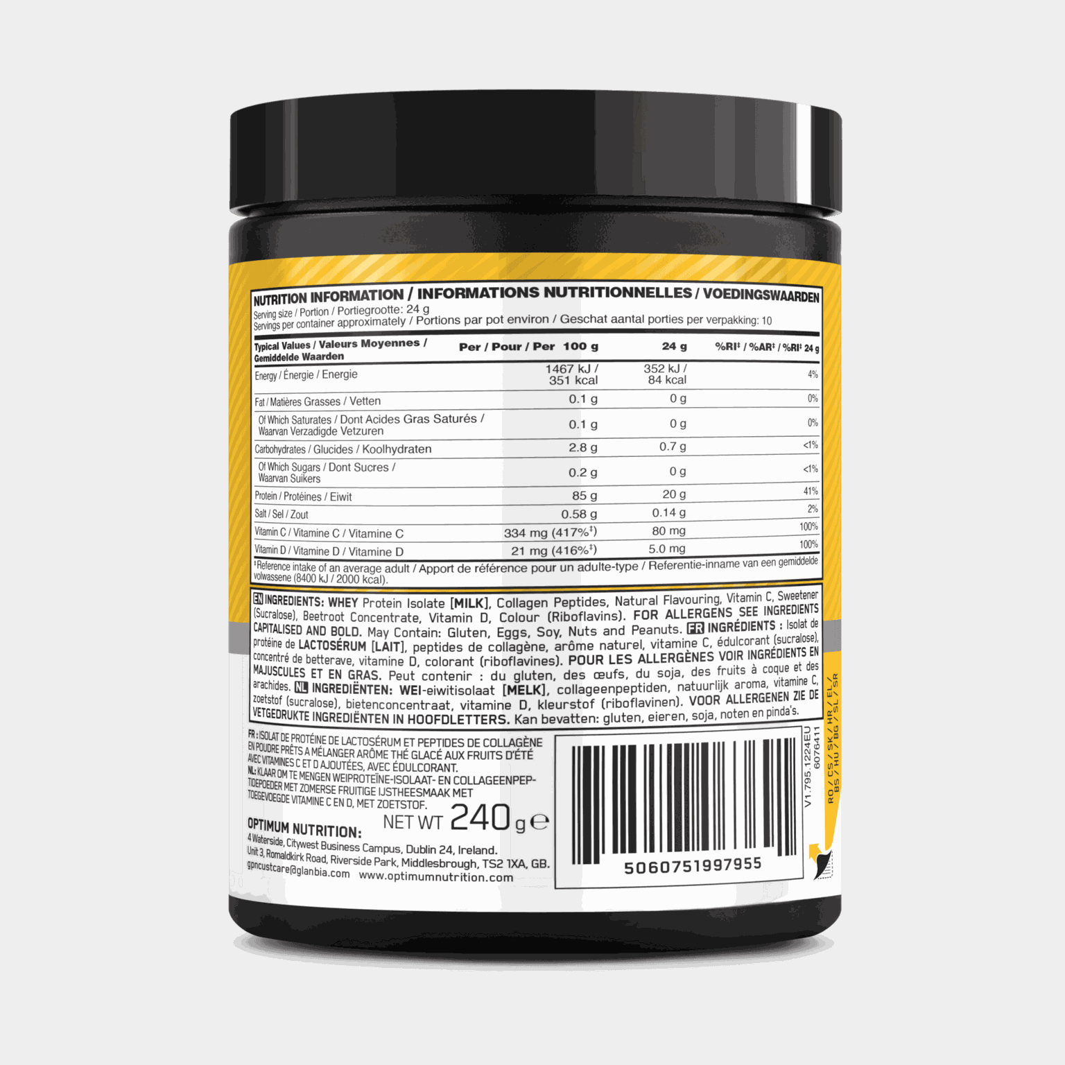 Clear Whey Collagen 280g Summer Fruit Ice tea, proteinpulver - full image 2