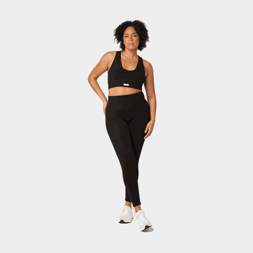 Studio Seamless Rib Tights, träningstights, dam - full image 1