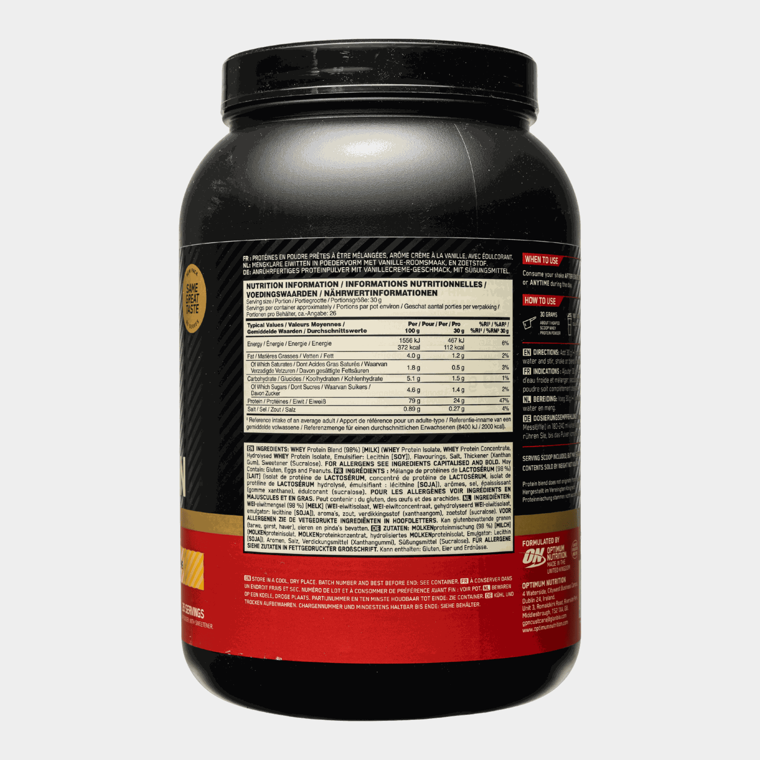 Gold Standard 100% French Vanilla 780g, proteinpulver - full image 2