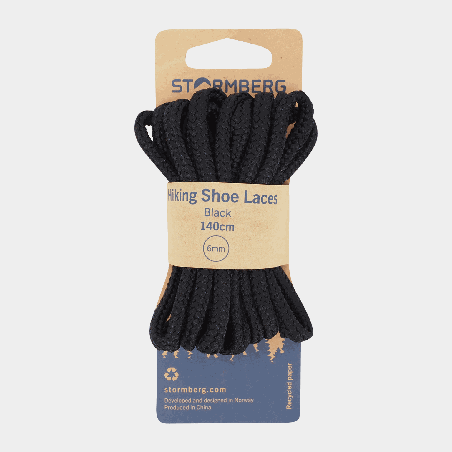 Hiking Shoe Laces Black 140cm, skosnören - full image 1