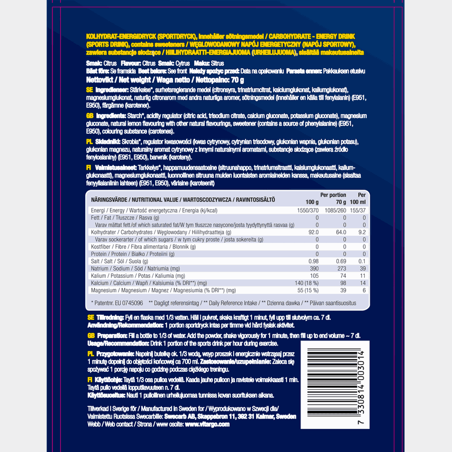 +Electrolyte, 70g, sportdryck - full image 2