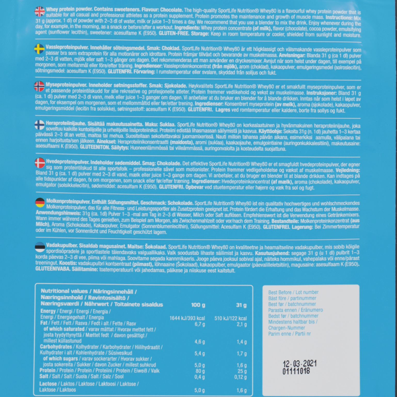 Whey80 500 g, proteinpulver - full image 2