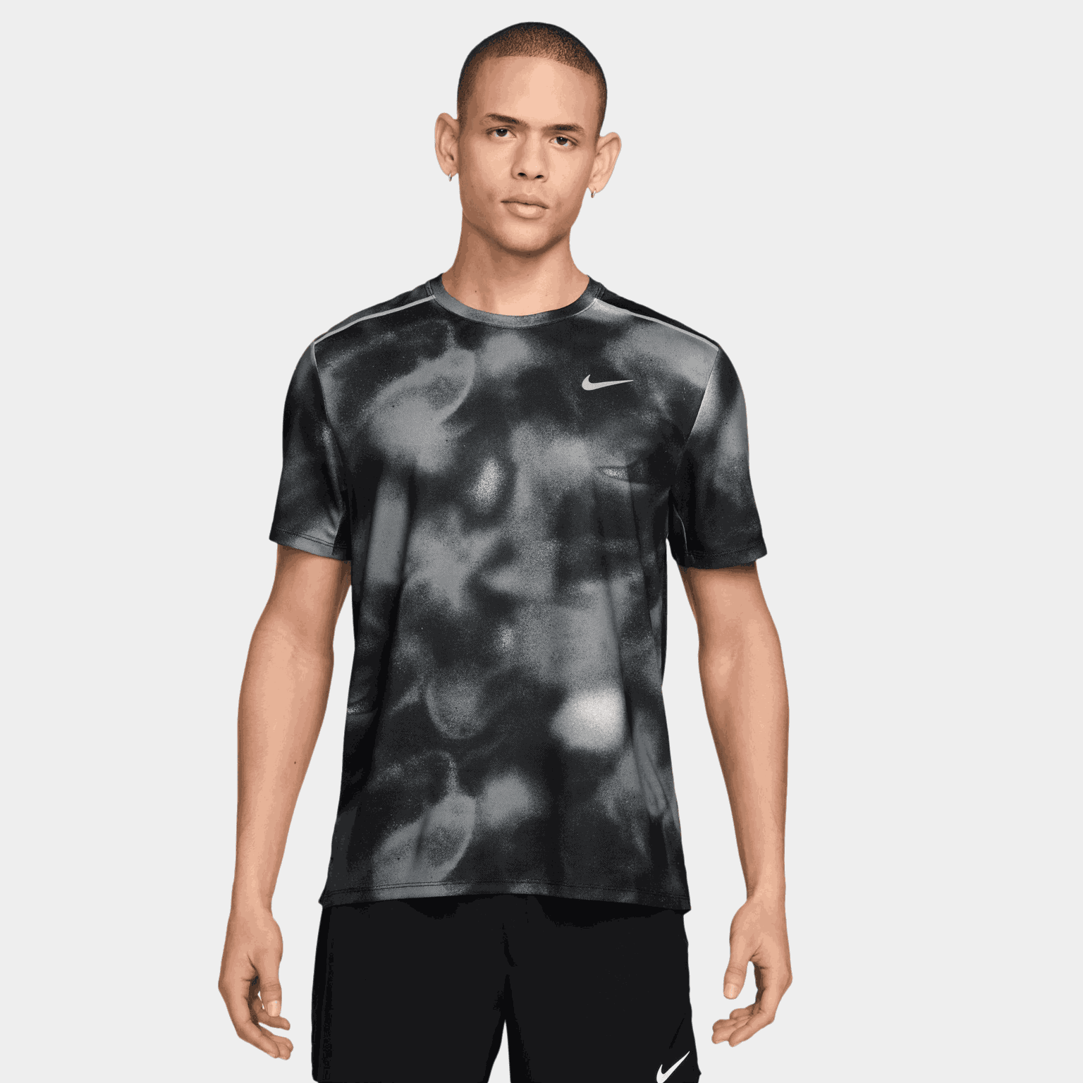 Nk Df Uv Miler Aop Ss, t-shirt, herr - Tränings-T-Shirts