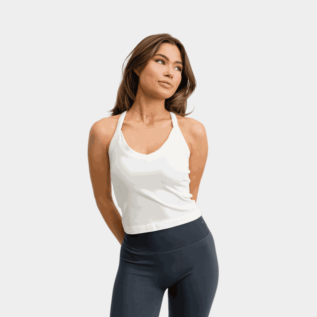 Ribbed sports tank top, träningslinne, dam - Linnen