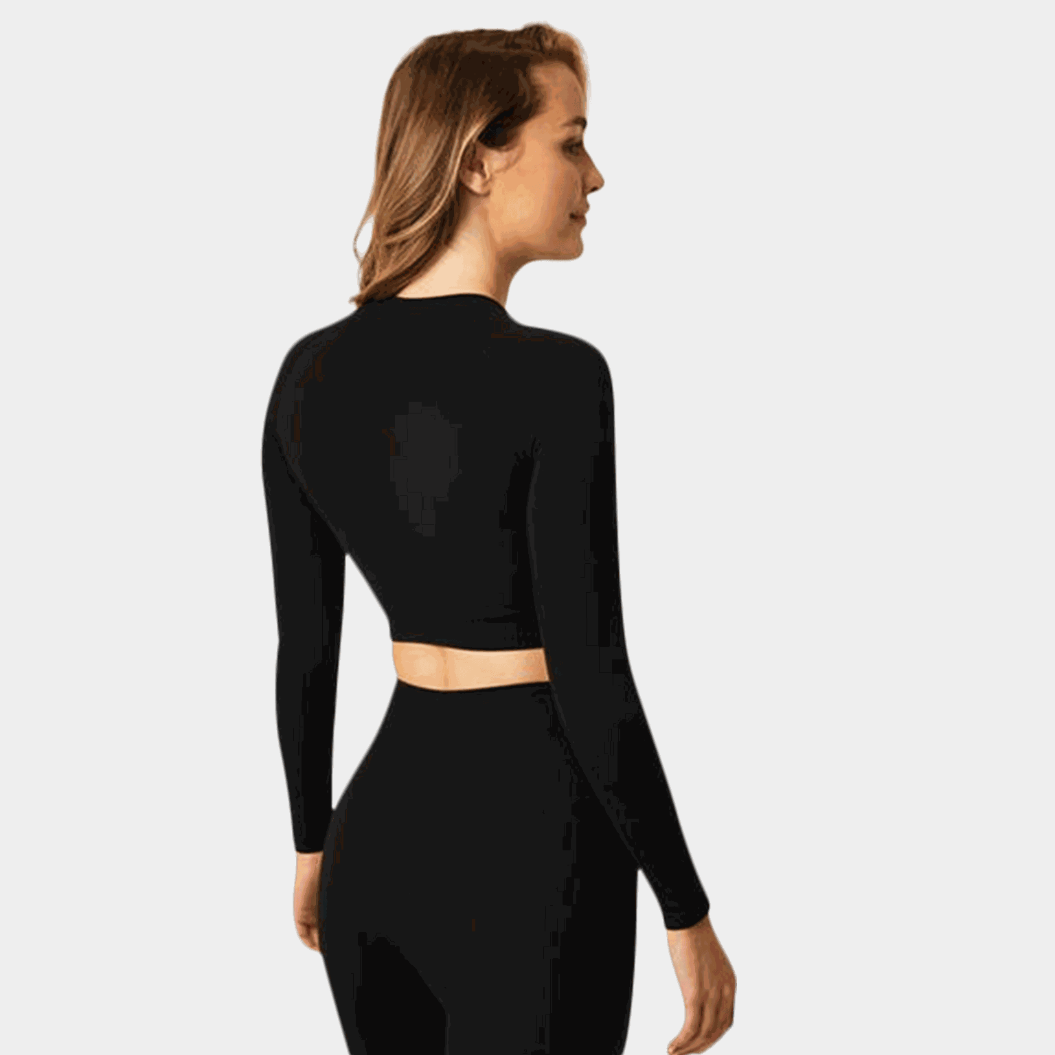 Seamless Long Sleeve Crop, träningströja, dam - full image 2