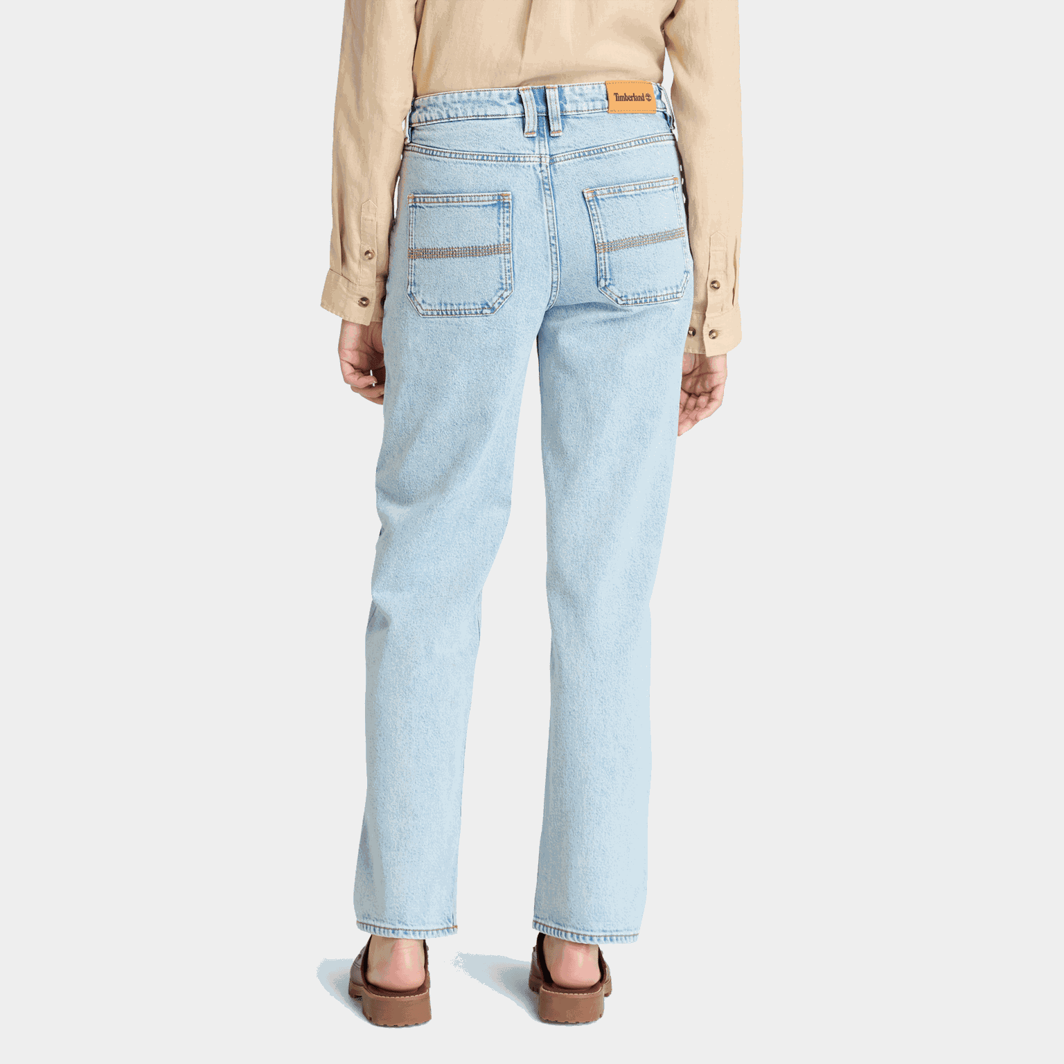 Denim Straight Pants, byxor, dam - full image 2