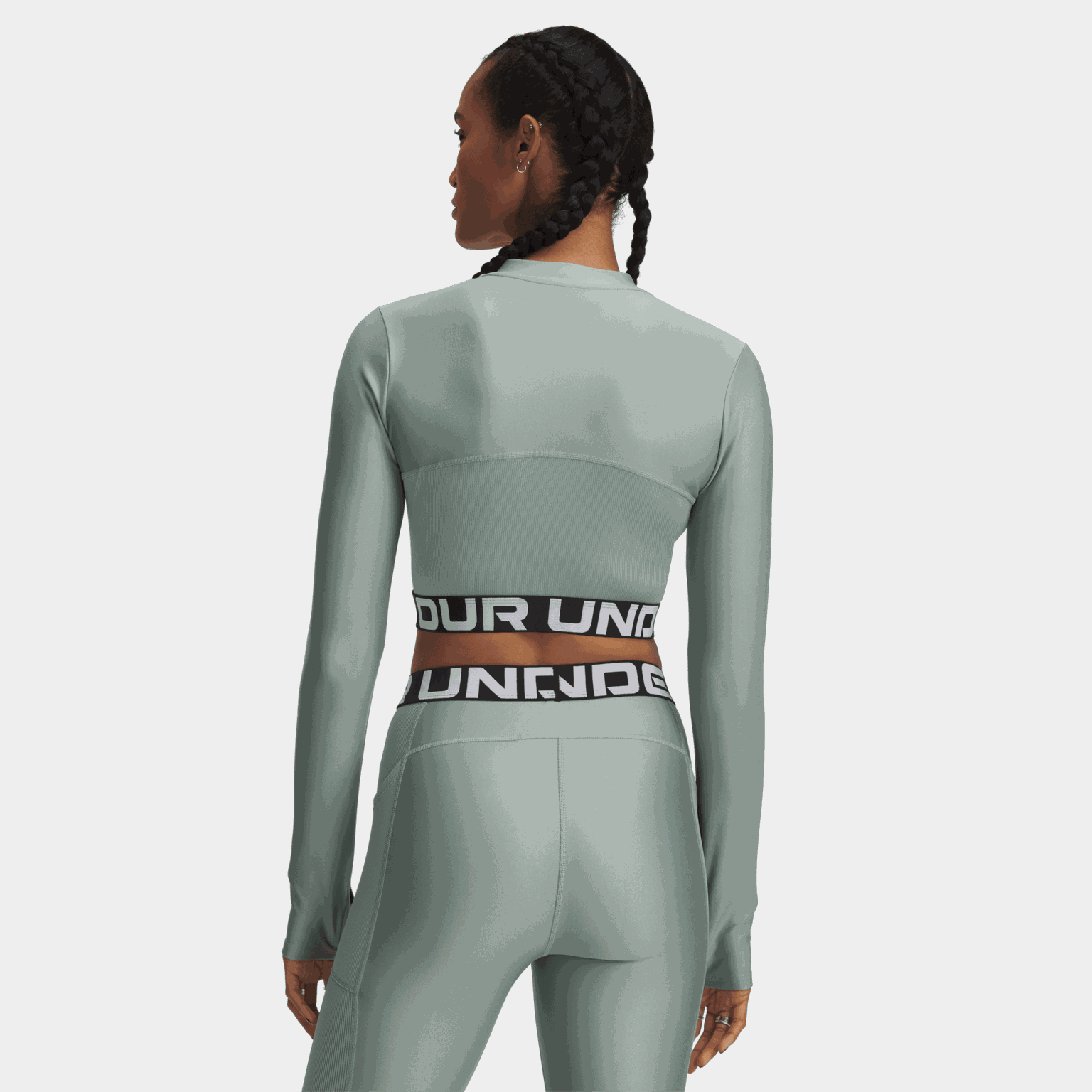 HeatGear® Rib 1/4 Zip Long Sleeve, träningstopp, dam - full image 3
