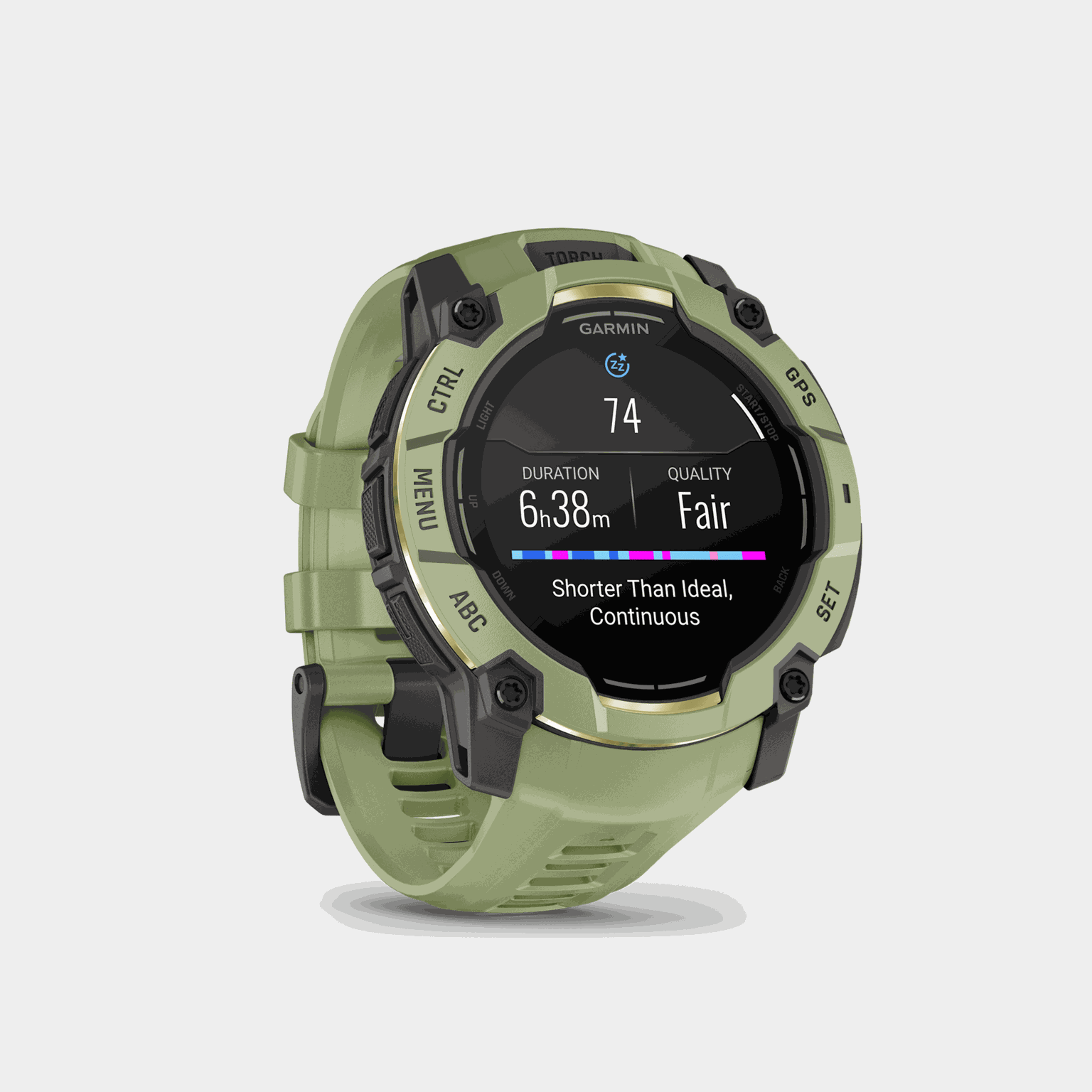 Instinct 3, 50mm, AMOLED, Fern Green with Gray Accents, multisportklocka, smartklocka - full image 3