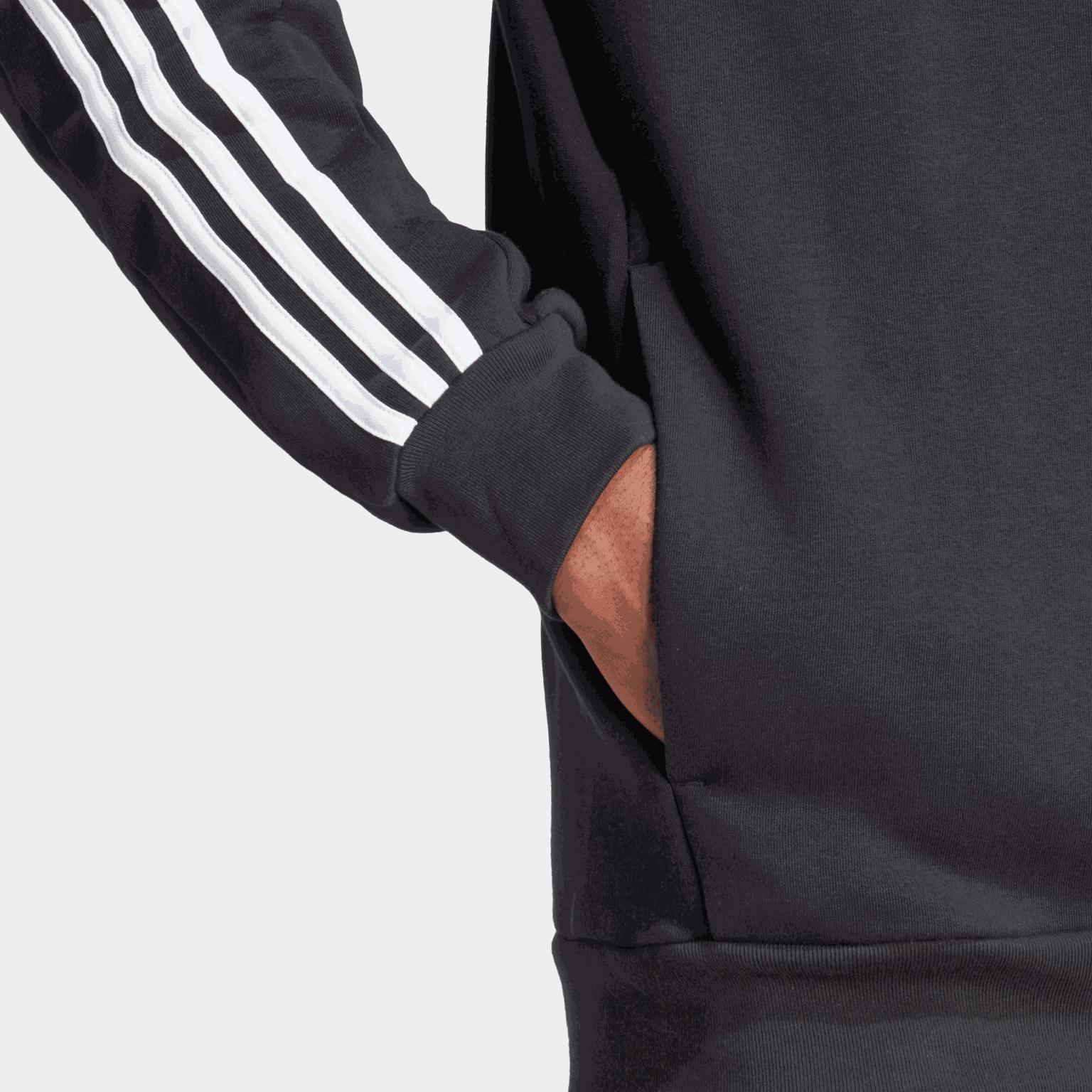 Essential Fleece 3-Stripes Full Zip, hoodie, herr - full image 4