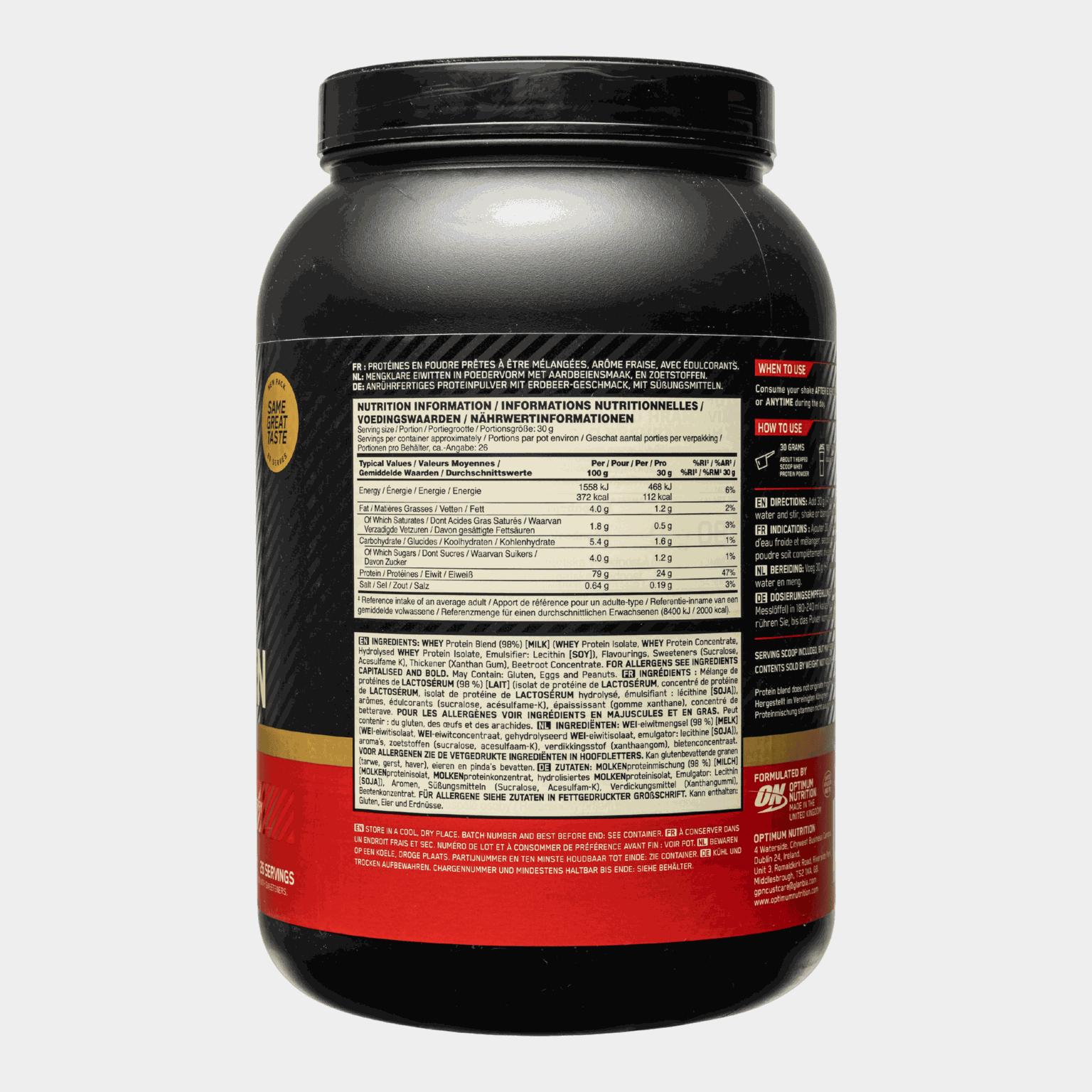 Gold Standard 100% Delicious Strawberry 780g, proteinpulver - full image 2