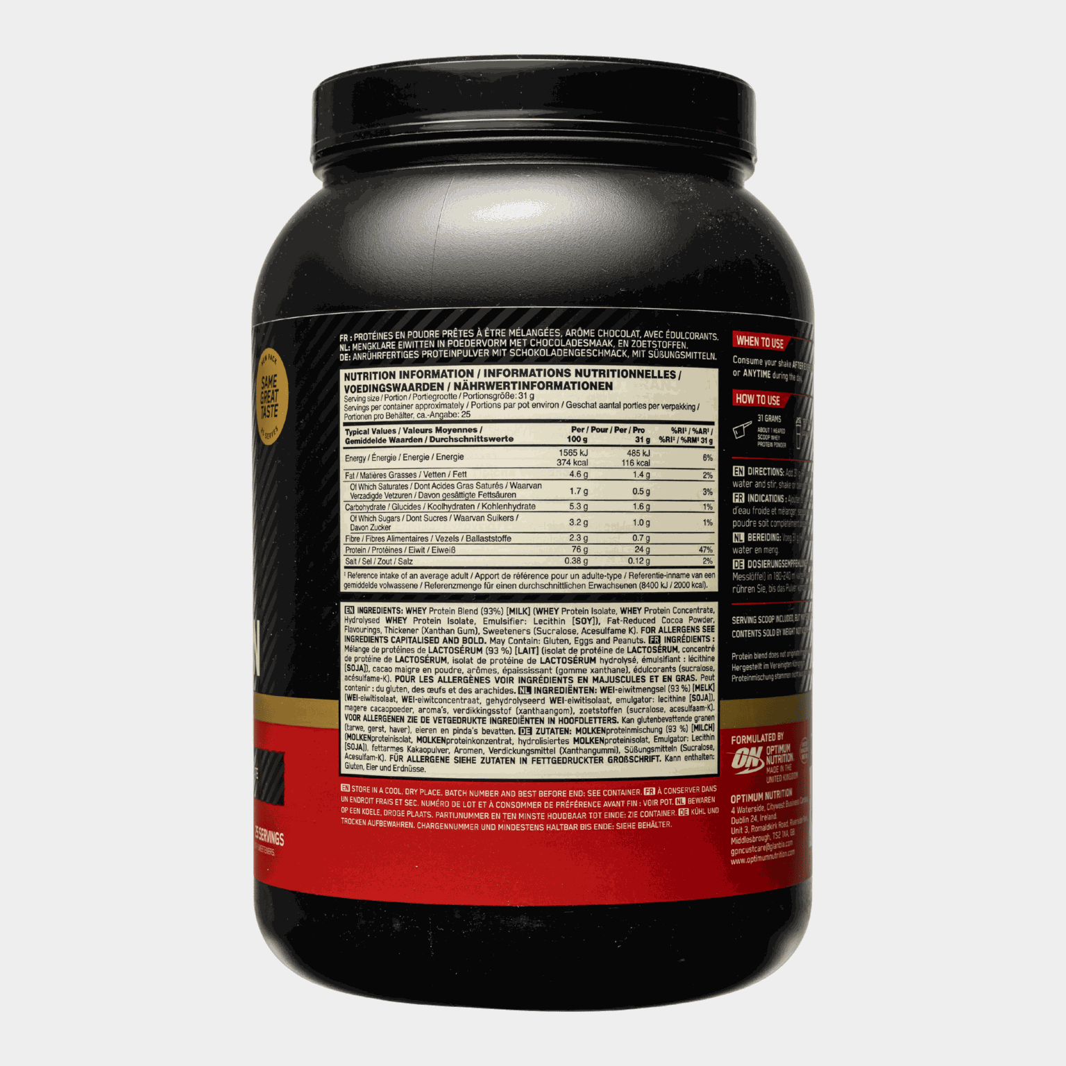 Gold Standard 100% Double Rich Chocolate 775g, proteinpulver - full image 2