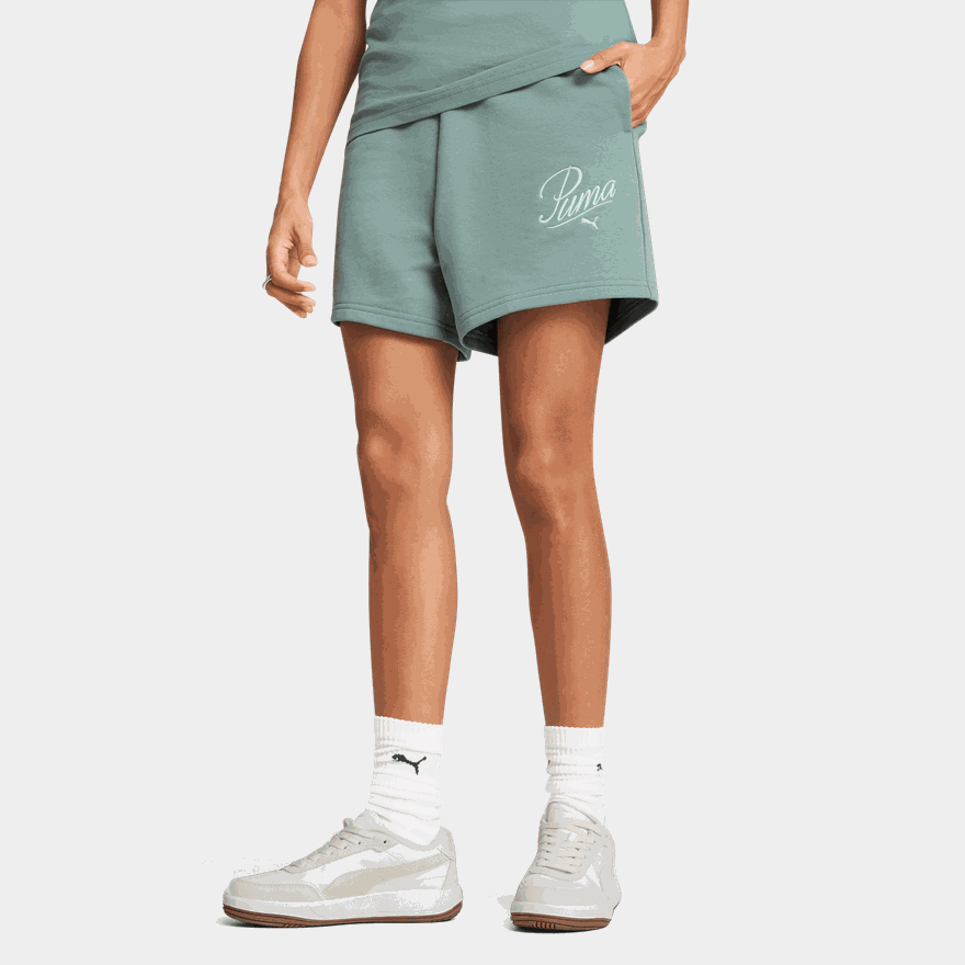 ESS SCRIPT High-Waist Shorts 5" - full image 1