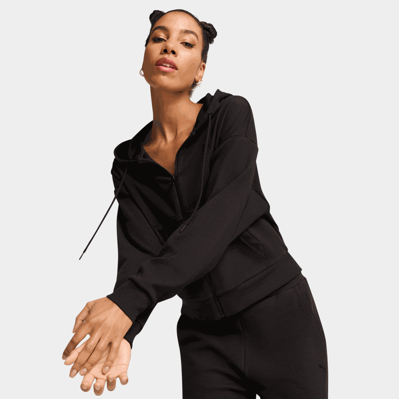 HER Comfort Crop Full-Zip Hoodie, huvjacka, dam - full image 1