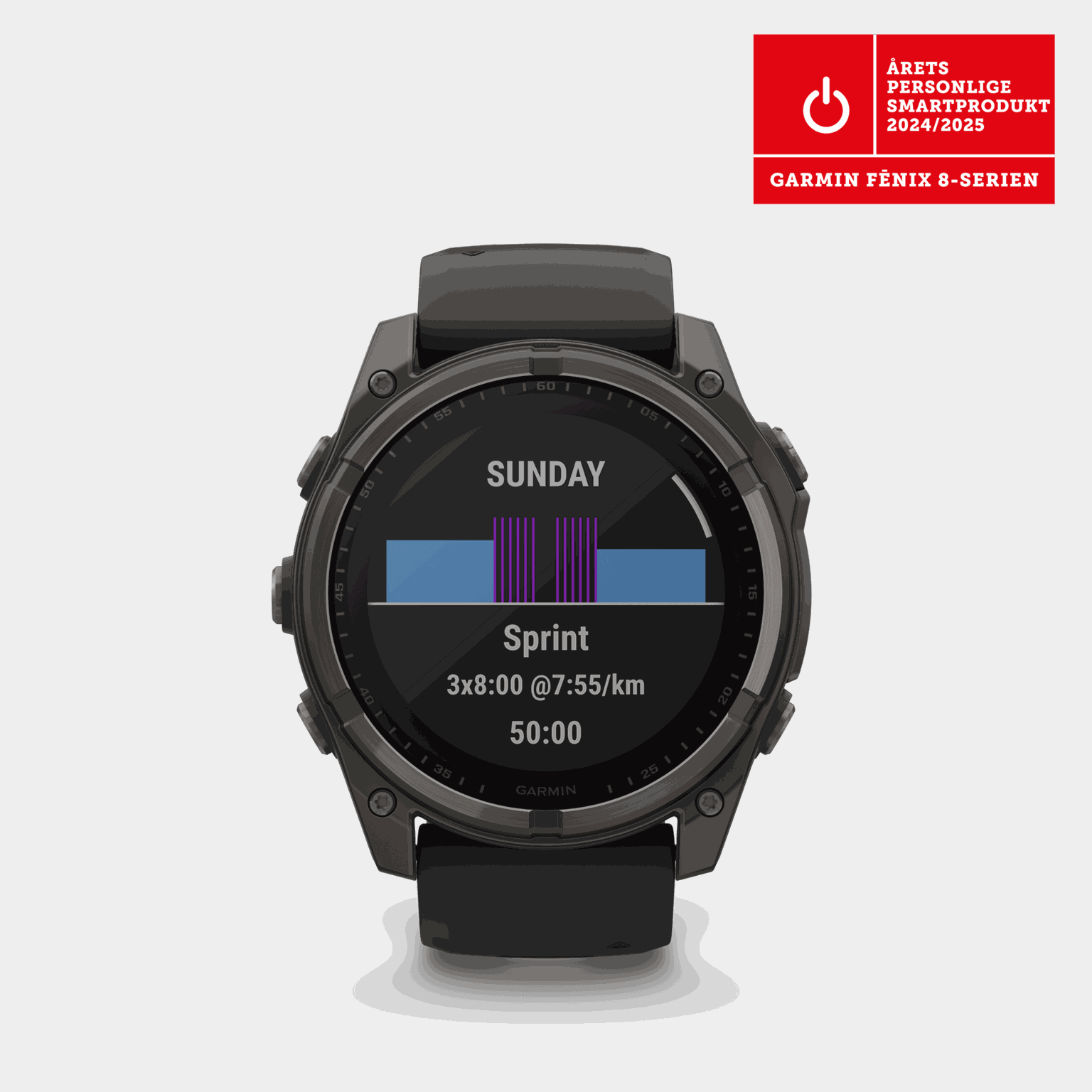 fenix 8 – mm, Solar, Sapphire, Carbon Gray DLC Ti, smartklocka - full image 1