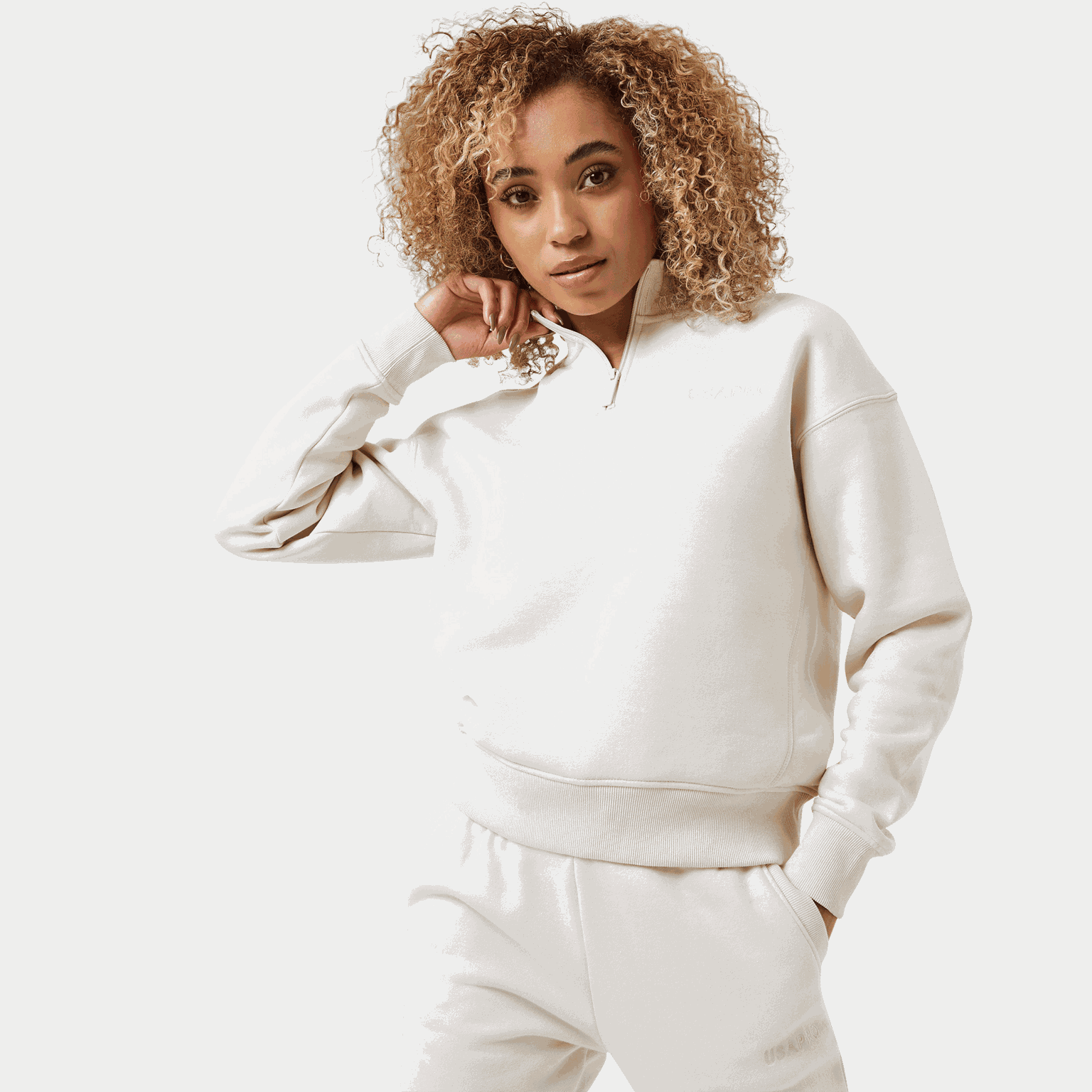 Quarter Zip Sweatshirt, tröja, dam - full image 1