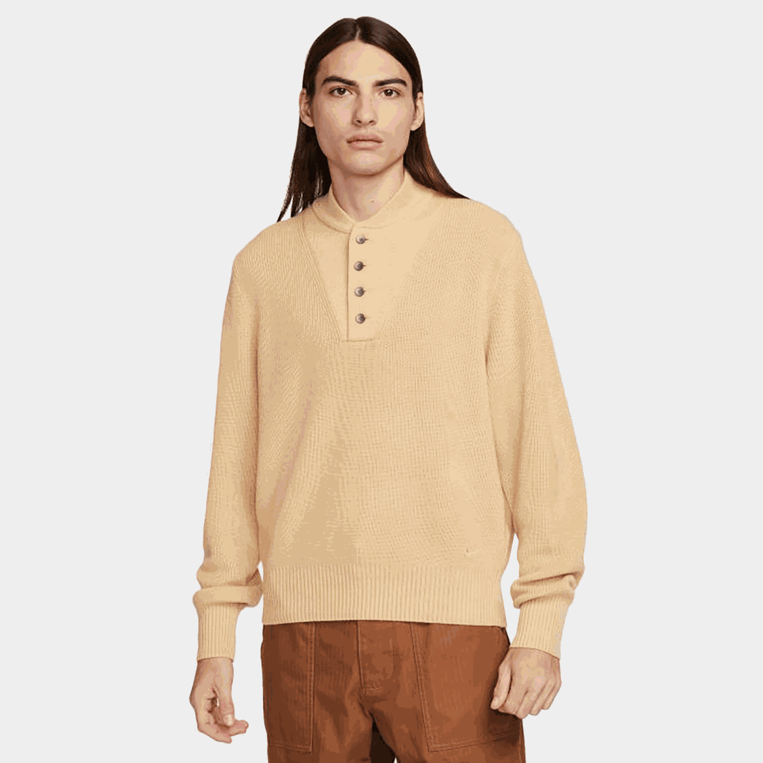 Nl Military Henley Sweatr Ls - full image 1
